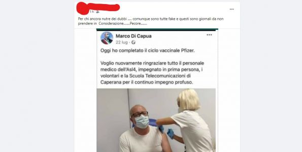 Sciacallaggio no-vax sulla morte del sindaco Di Capua: "Vaccinato il 22 luglio"