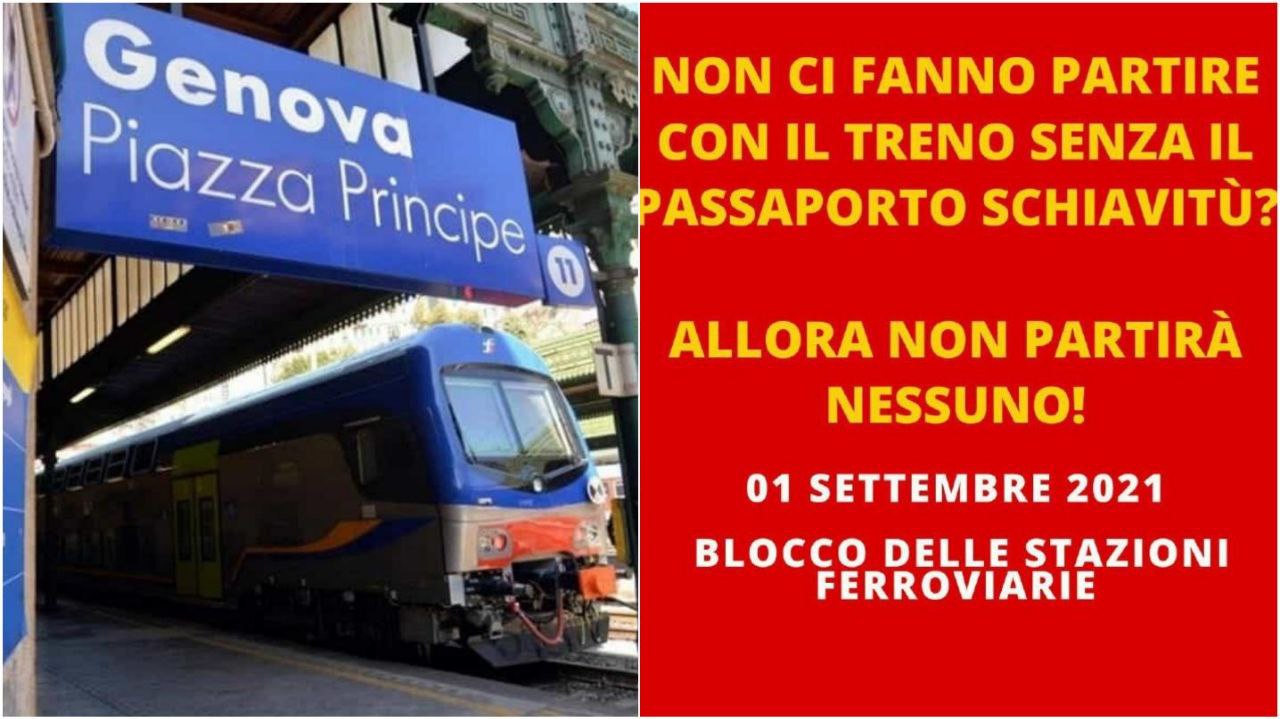 "No Green Pass": il 1° settembre blocco delle stazioni ferroviarie a Genova e in 53 città
