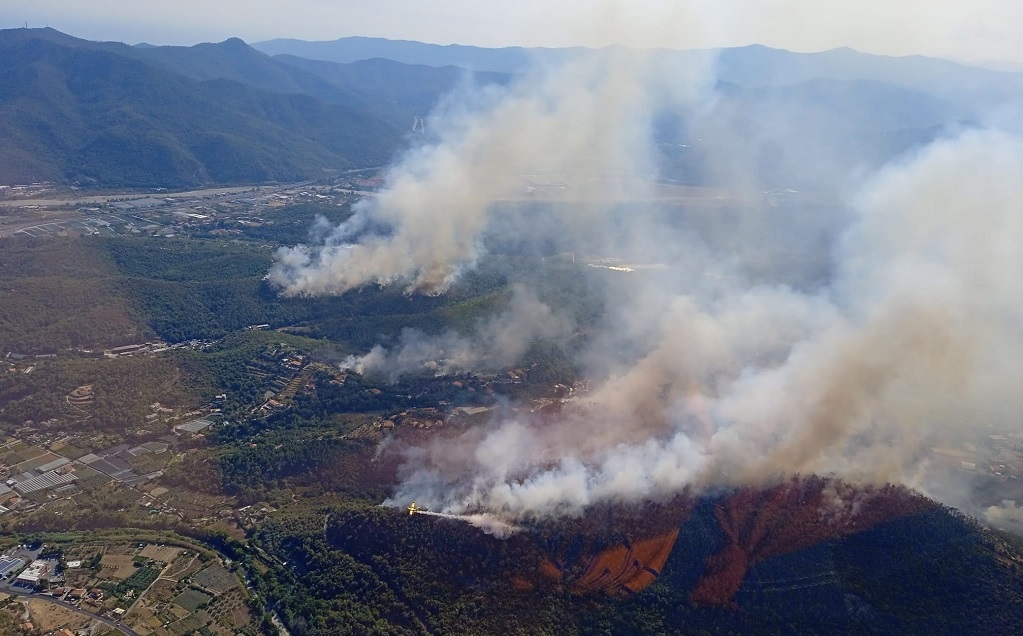 Incendio a Cisano sul Neva, fiamme vicine alle abitazioni: famiglia evacuata, paura per il canile