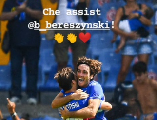Sampdoria, Augello ringrazia Bereszynski sui social: "Che assist!"