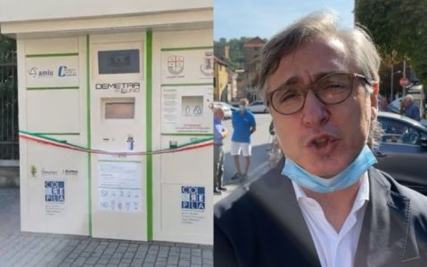 Campomorone, inaugurato il nuovo ecocompattatore in Piazza Marconi