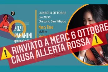 Genova, slitta l'avvio del Paganini Festival a causa dell'allerta rossa