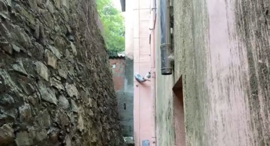 Rossiglione, la terra frana sul terrazzo e sull'intercapedine di una casa