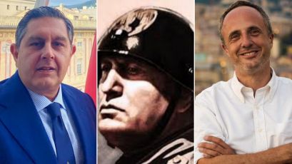 Liguria, Sansa attacca Toti con una foto di Mussolini: scoppia la polemica