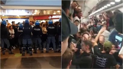 Tifosi del Genoa stipati sul treno diretto alla Spezia, polizia costretta a intervenire