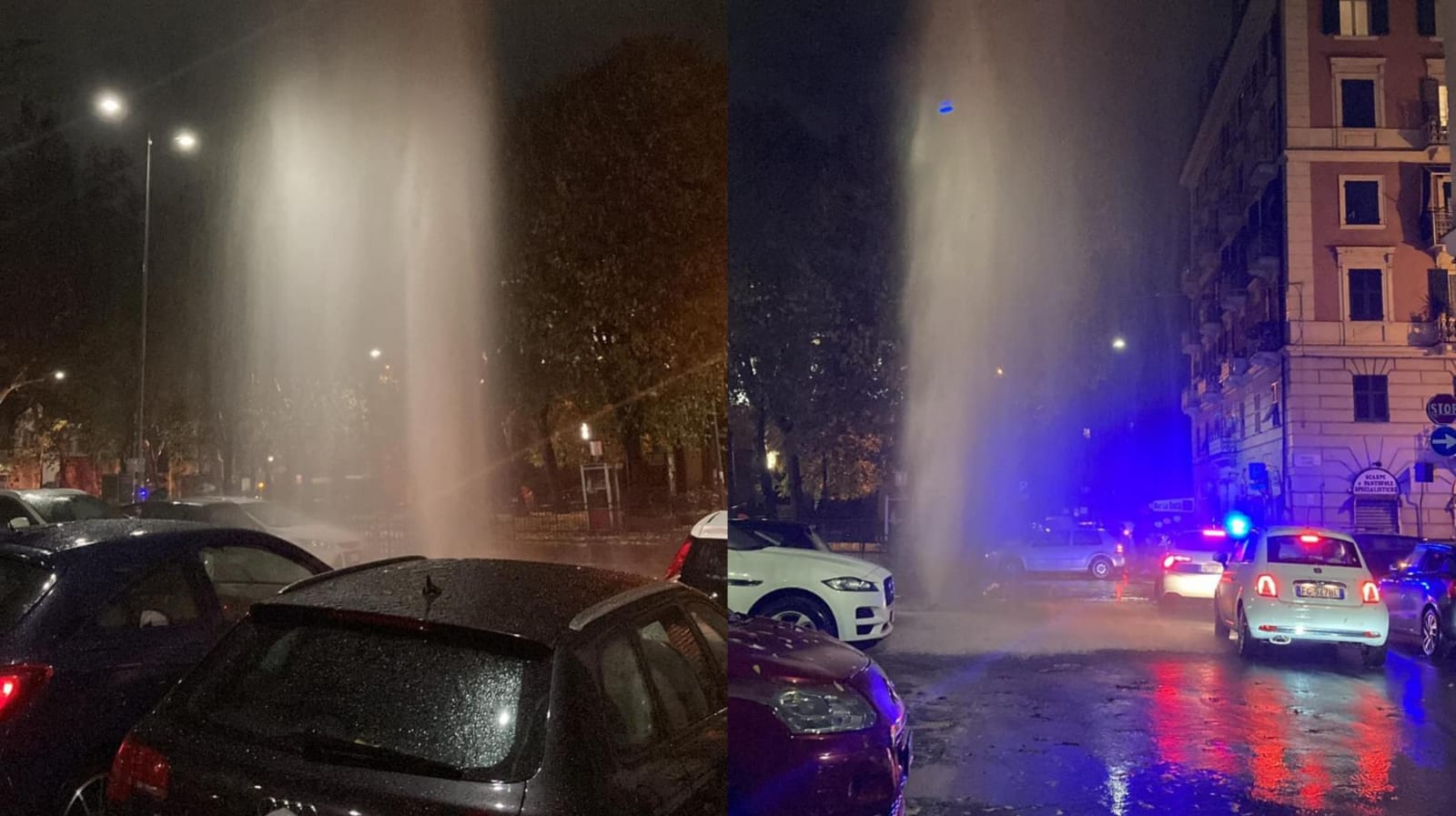 Genova, esplode un idrante a San Fruttuoso: geyser di 10 metri in piazza Manzoni
