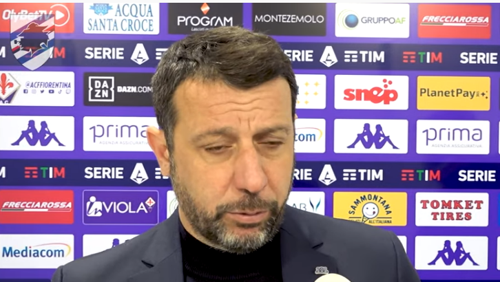 Sampdoria, D'Aversa: "Troppi errori, partita compromessa nel primo tempo e Fiorentina più cattiva" 