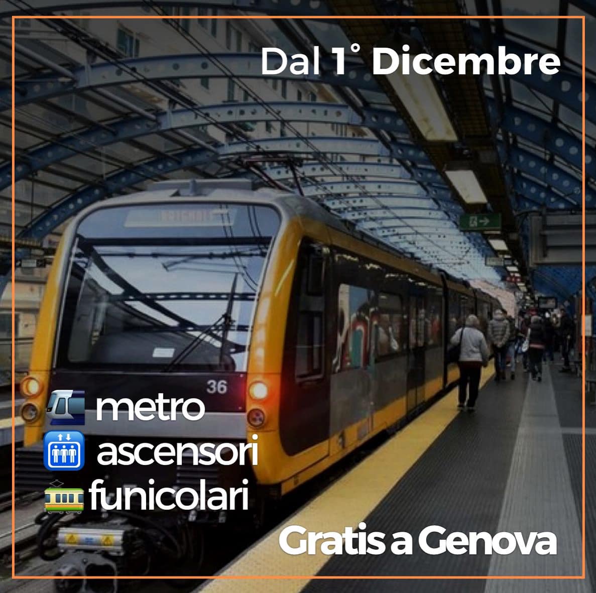 Genova, da oggi gratis metro e impianti verticali