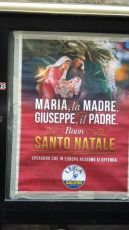 Chiavari, imbrattato il manifesto natalizio della Lega