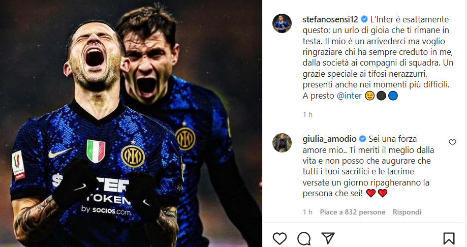 Sampdoria, Sensi: "Arrivederci Inter, un urlo di gioia che ti rimane in testa"