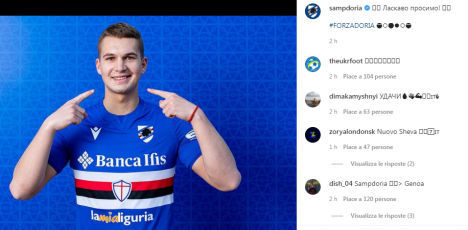 Sampdoria, Supryaga a Bogliasco: primo allenamento in palestra 