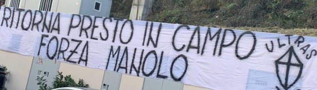 Sampdoria, striscione per Gabbiadini a Bogliasco: "Forza Manolo"