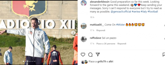 Genoa, Blessin social: dialogo aperto coi tifosi rossoblù