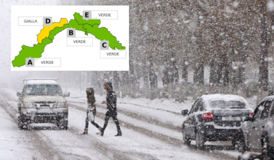 Meteo: allerta neve lunedì pomeriggio sull'entroterra savonese e in Valle Stura