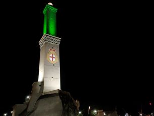 Giornata del risparmio energetico, la Lanterna di Genova si colora di verde