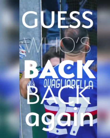 Sampdoria, Quagliarella is back: il video diventa virale sui social