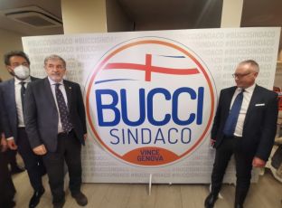 Bucci presenta il logo della lista: "Noi al lavoro per Genova" 