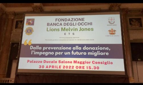 Banca degli occhi, a Palazzo Ducale l'evento "dalla prevenzione alla donazione per un futuro migliore"