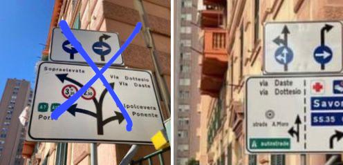 Genova: a Sampierdarena, grazie a Telenord modificato il cartello stradale che causava multe e disagi