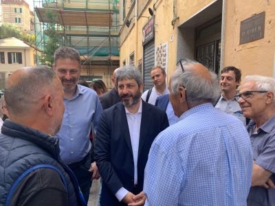 Genova, visita del presidente Fico: "Piattaforma progressista importante con il Pd a sostegno di Dello Strologo"