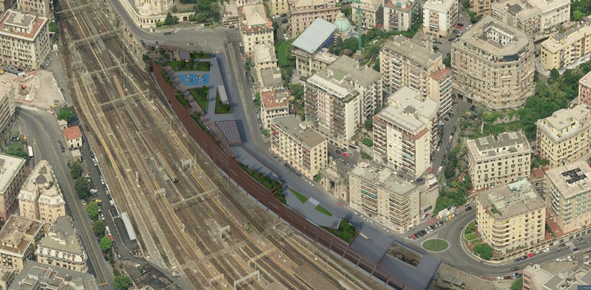 Genova, ecco il parcheggio con parco urbano fotovoltaico che cambierà il volto di Brignole