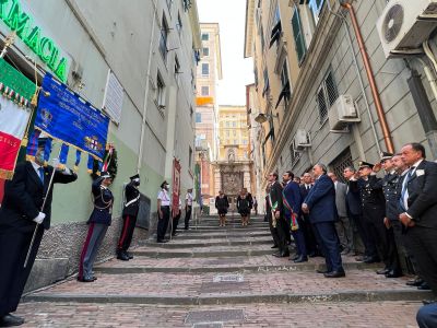 Genova, deposta una corona in ricordo dell'omicidio del magistrato Francesco Coco