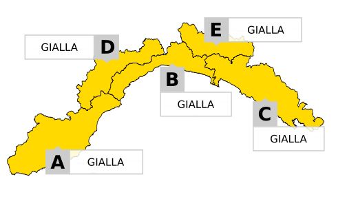 Liguria, oggi dalle 10 alle 20 allerta gialla per temporali