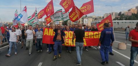 Genova, terminato il corteo dei lavoratori di Ansaldo Energia: traffico verso la normalità