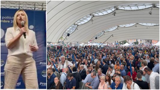 Genova, pienone per Giorgia Meloni al Porto Antico: "Voglio essere come un buon padre di famiglia per l'Italia" 