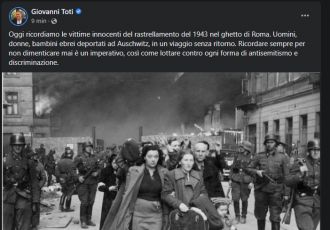Rastrellamento di Roma, il messaggio di Toti: "Imperativo ricordare sempre per non dimenticare mai"
