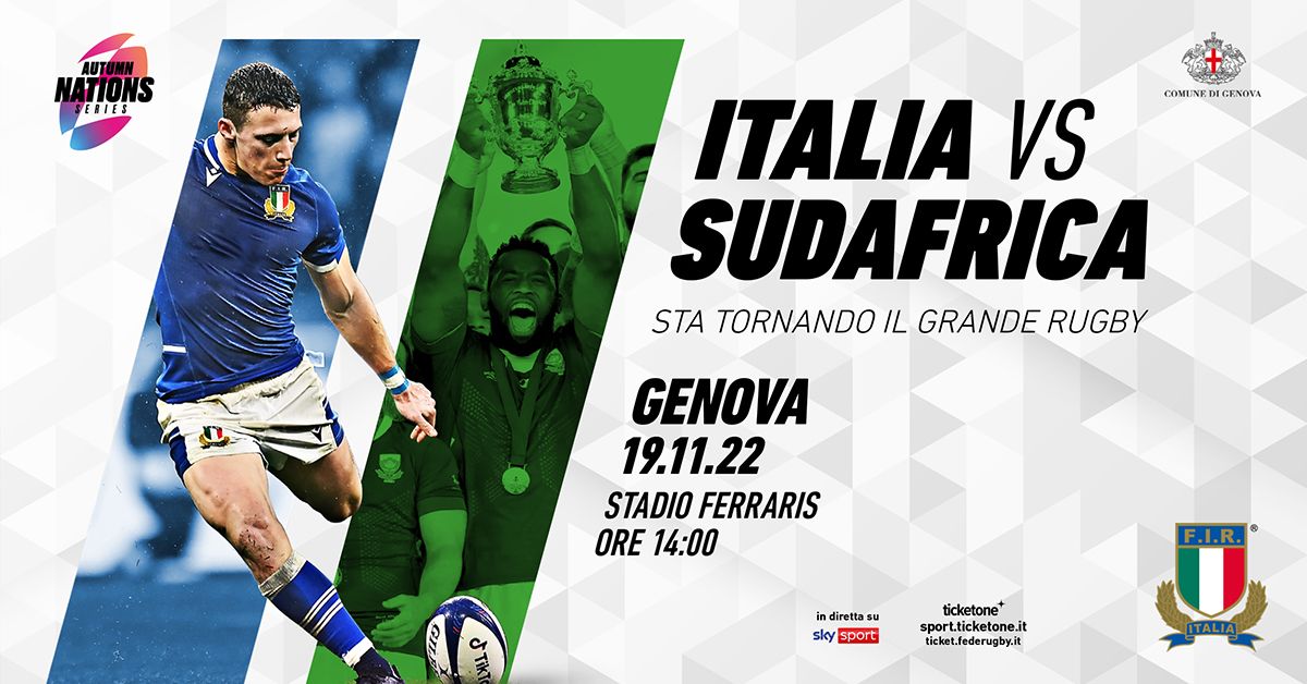 Genova, tra un mese l'Italrugby affronta il Sudafrica al Ferraris nel ricordo di Bollesan