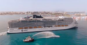 Msc, "battesimo" a Doha per la World Europa: è la nave da crociera più green e tecnologica
