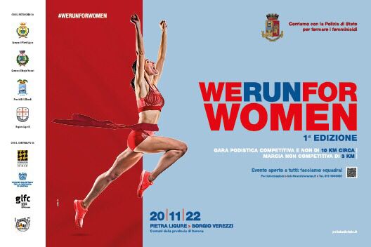 Savona, "We run for women" domenica la corsa per dire no ai femminicidi