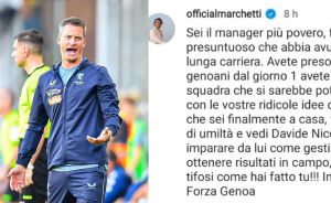 Genoa, l'ex portiere Marchetti attacca Blessin: "Sei falso e presuntuoso, fatti un bagno di umiltà"