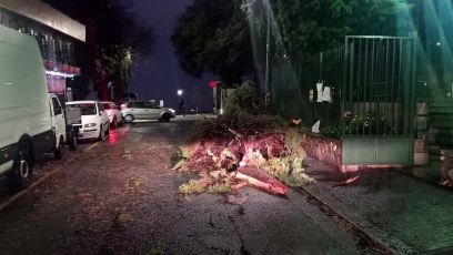 Maltempo a Genova, vento e gelicidio causano danni nell'entroterra e in città