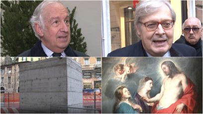 Genova, il gabbiotto del park di Portello. Sgarbi: "Disegniamoci un Rubens"; Viziano: "Buona idea"