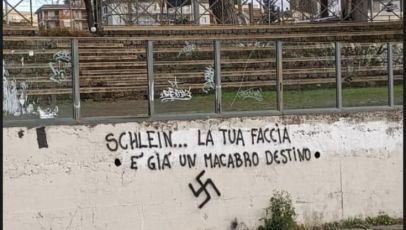 A Viterbo scritte e svastiche contro Elly Schlein. La solidarietà di Toti: "Gesto vergognoso"