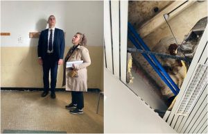 Crollo controsoffitto nella scuola di Sampierdarena, il sopralluogo di Piciocchi: "Fatto grave che non doveva accadere"