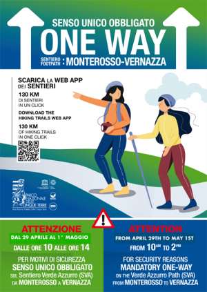Cinque Terre, il sentiero verde azzurro a senso unico apprezzato dai turisti: a maggio un ricco calendario di eventi