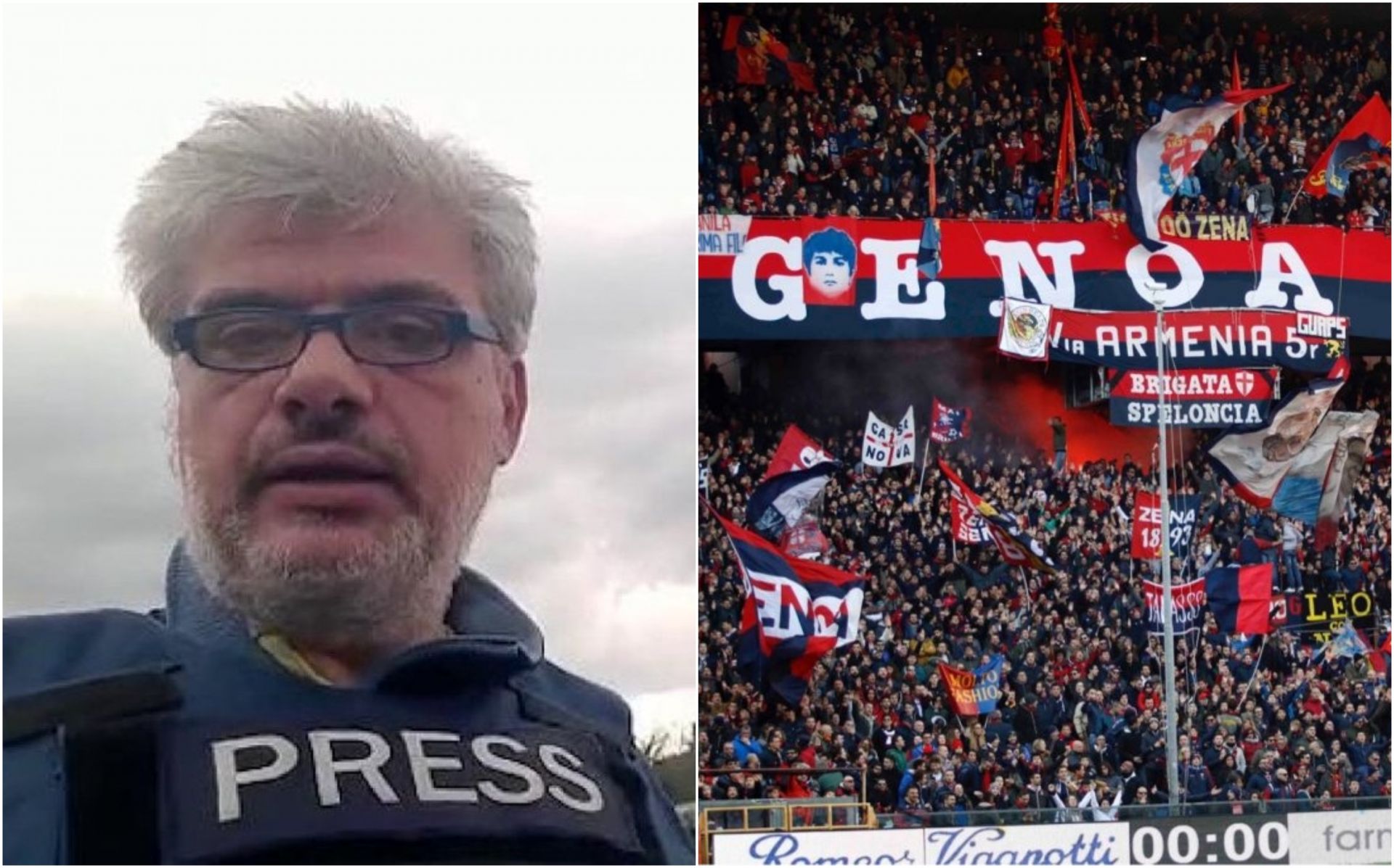 Genoa-Ascoli, invitato al Ferraris il giornalista genovese Corrado Zunino, l’inviato di Repubblica ferito in Ucraina
