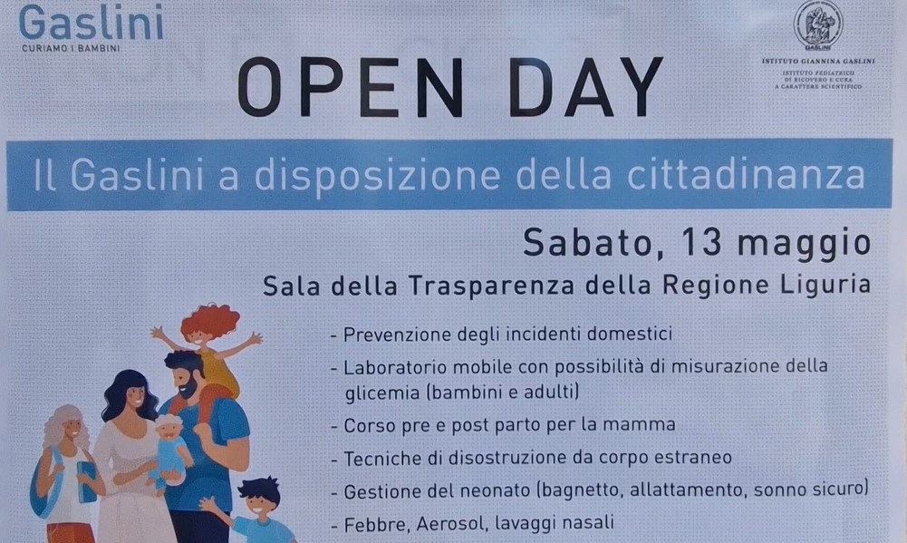 Genova, open day dell'Ospedale Gaslini: l'istituto al servizio della cittadinanza con diversi workshop sulla gestione del bambino