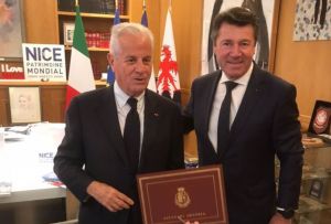 Imperia, il sindaco e presidente della Provincia Scajola a confronto con il primo cittadino di Nizza Estrosi