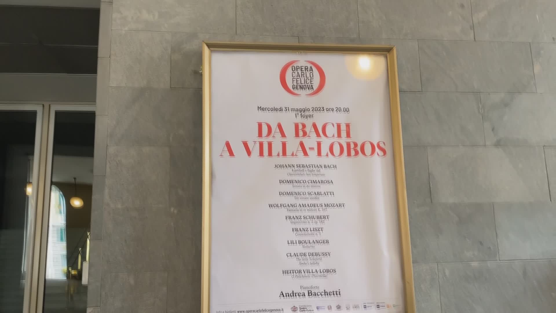 Genova, al Carlo Felice il pianista Bacchetti viaggia da Bach a Villa-Lobos