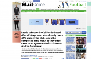 Sampdoria, Daily Mail: Radrizzani cede il Leeds entro la settimana 