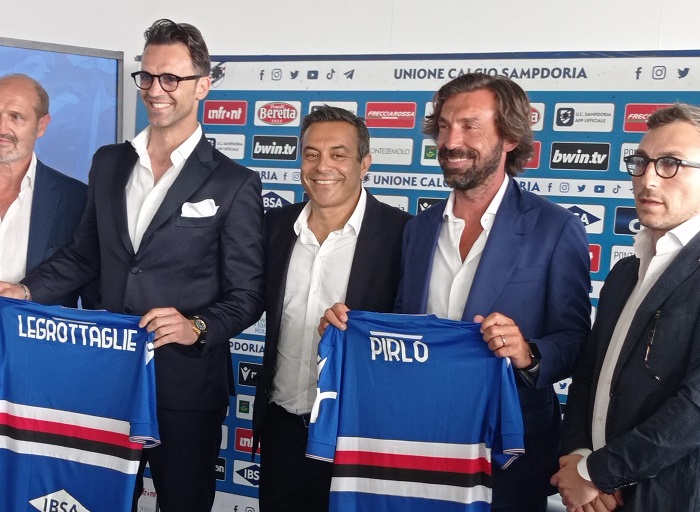 Sampdoria, è il giorno di Pirlo. La presentazione in tempo reale