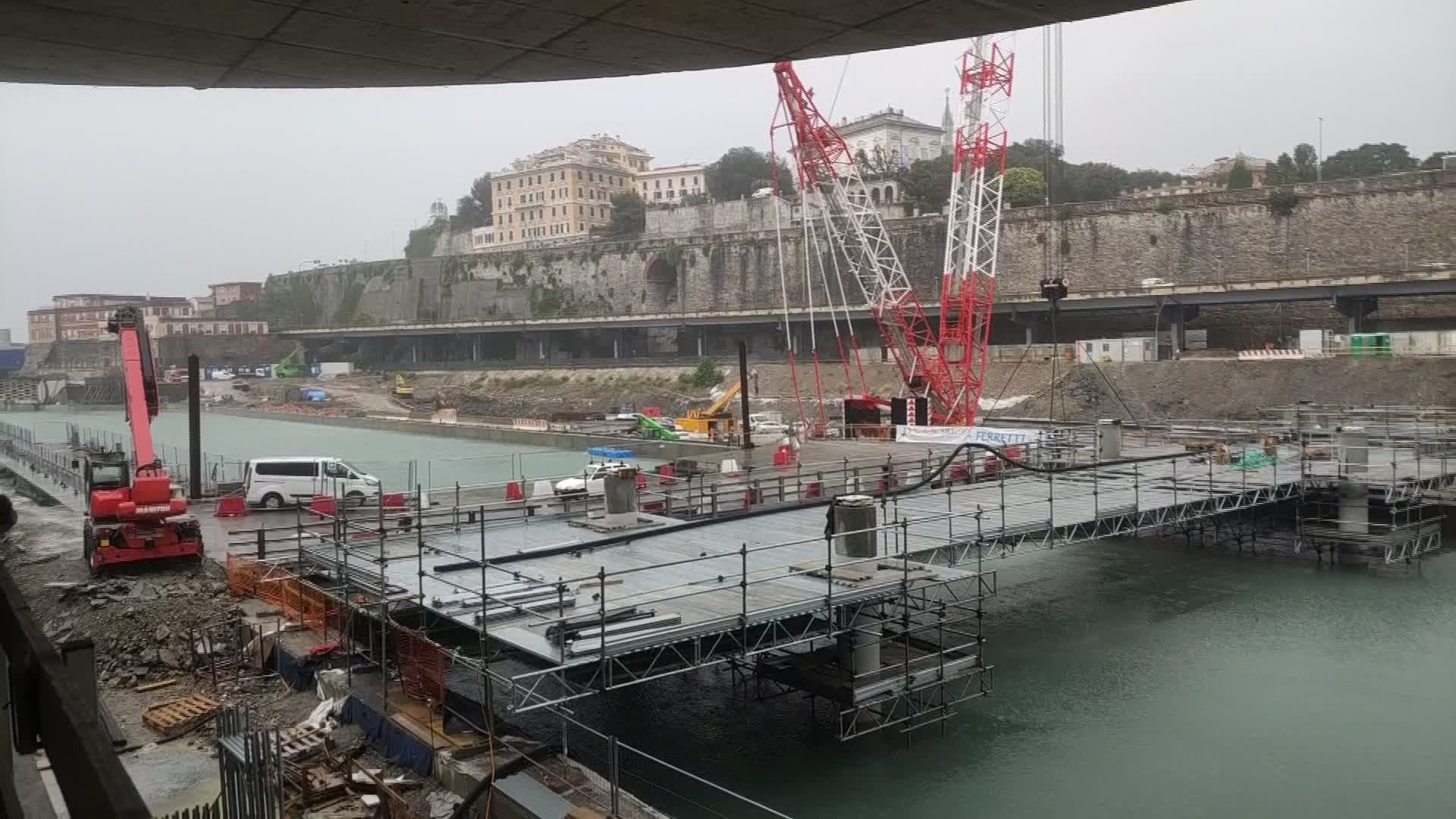 Genova, Waterfront Levante: in corso il varo del ponte nord che collega il Jean Nouvel alla città