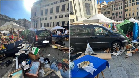 Genova, tragedia sfiorata: auto si schianta contro il mercatino di Piazza Matteotti