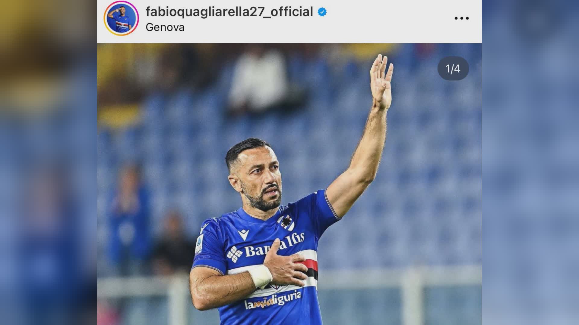 Quagliarella ai saluti: "Avrei voluto riportare la Sampdoria in A, ma non finisce qui"