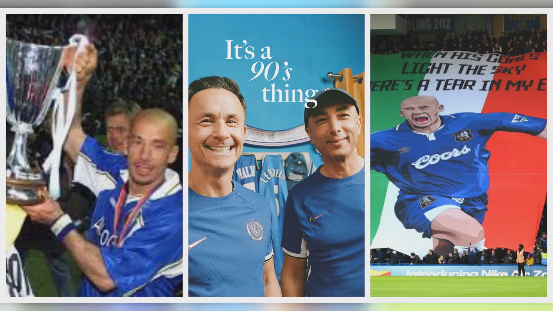 Vialli: il Chelsea sceglie una maglia vintage per ricordare gli anni del campione scomparso