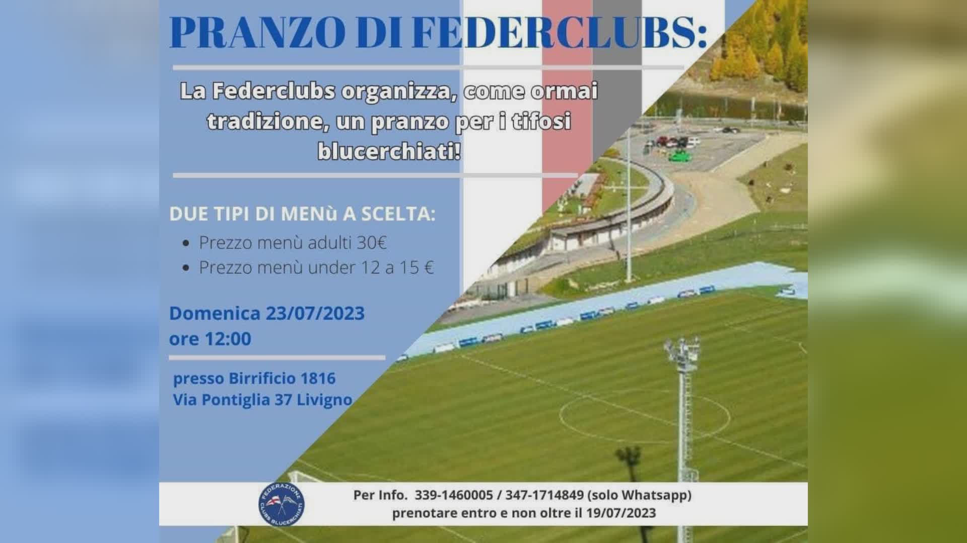 Sampdoria, anche a Livigno il tradizionale pranzo in baita con la Federclubs